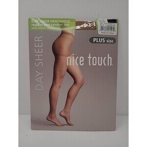 Nice Touch Day Sheer Panty Hose Regular Non Control Top Plus Size 1X Natural
